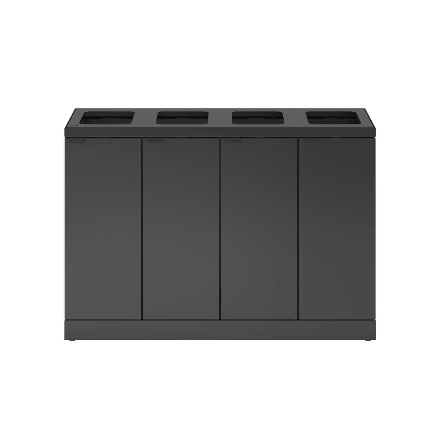 Bica Modell 878 Avfallssortering 4x45 liter Öppna inkast Antracit