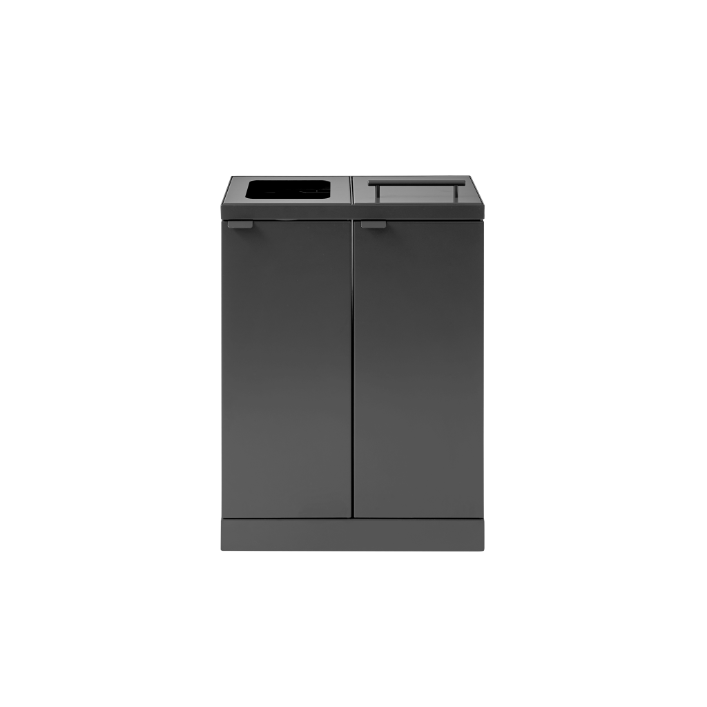 Bica Model 886 Affaldssortering 2x45 liter Løftelåg/åbent indkast Antracit