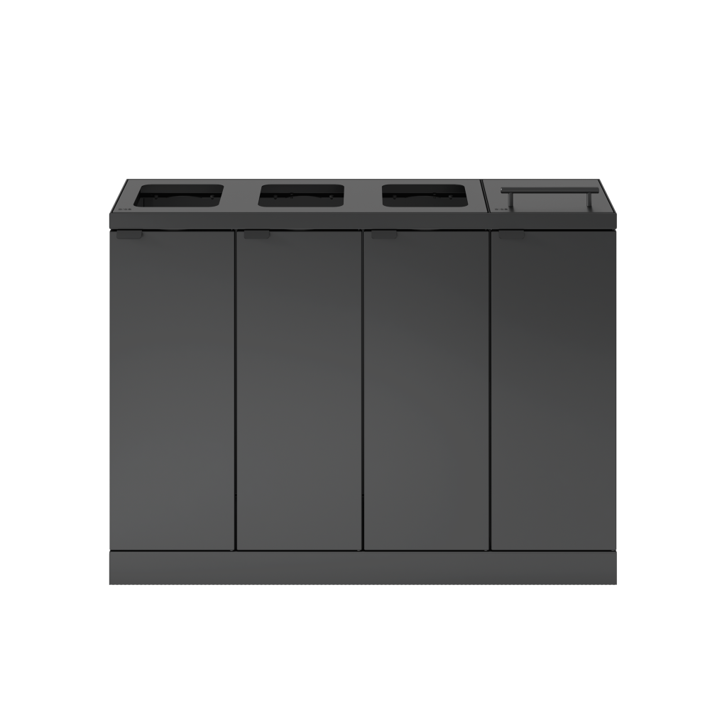 Bica Model 892 Affaldssortering 4x60 liter Løftelåg/åbne indkast