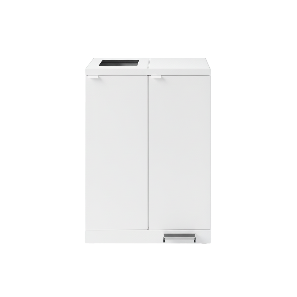 Bica affaldsstation 2x65 liter m. pedal. Hvid