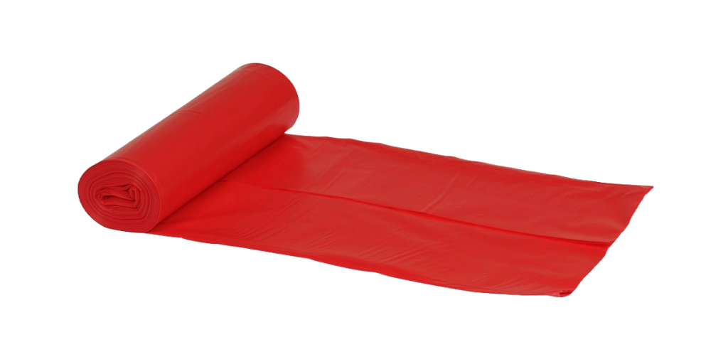 Plastic bags 60 ltr. LDPE, recycled Red