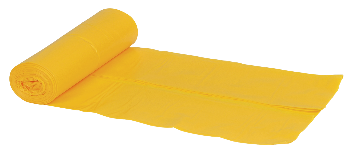 Plastpåsar 60 liter LDPE, återvunnen Gul
