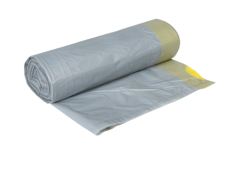 Plastpåsar 20 liter Med dragsko LDPE, virgin Grå